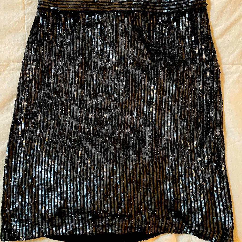 Black sequence skirt